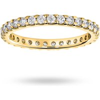 18ct Yellow Gold 0.75cttw Round Brilliant Cut Diamond Claw Set Full Eternity Ring - Ring Size X