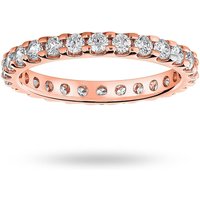 18ct Rose Gold 1.00cttw Round Brilliant Cut Diamond Claw Set Full Eternity Ring - Ring Size L