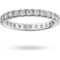 18ct White Gold 1.00cttw Round Brilliant Cut Diamond Claw Set Full Eternity Ring - Ring Size T