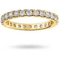18ct Yellow Gold 1.00cttw Round Brilliant Cut Diamond Claw Set Full Eternity Ring - Ring Size V