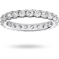 Platinum 1.50cttw Round Brilliant Cut Diamond Claw Set Full Eternity Ring - Ring Size X