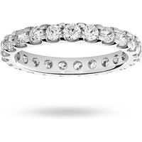 18ct White Gold 1.50cttw Round Brilliant Cut Diamond Claw Set Full Eternity Ring - Ring Size N