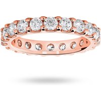 18ct Rose Gold 2.00cttw Round Brilliant Cut Diamond Claw Set Full Eternity Ring - Ring Size I