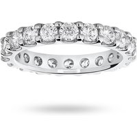 18ct White Gold 2.00cttw Round Brilliant Cut Diamond Claw Set Full Eternity Ring - Ring Size Y