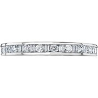 Platinum 0.50cttw Dot Dash Diamond Channel Set Full Eternity Ring - Ring Size O