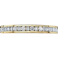 18ct Yellow Gold 0.50cttw Dot Dash Diamond Channel Set Full Eternity Ring - Ring Size N