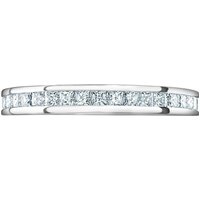 Platinum 1.00cttw Princess Cut Diamond Channel Set Full Eternity Ring - Ring Size K