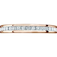 18ct Rose Gold 1.00cttw Princess Cut Diamond Channel Set Full Eternity Ring - Ring Size P