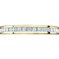 18ct Yellow Gold 1.00cttw Princess Cut Diamond Channel Set Full Eternity Ring - Ring Size K
