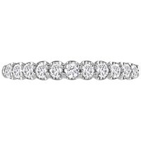 18ct White Gold 0.34ct Round Brilliant Cut Diamond Cup Claw Half Eternity Ring - Ring Size V