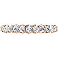 18ct Rose Gold 0.50ct Round Brilliant Cut Diamond Cup Claw Half Eternity Ring - Ring Size L