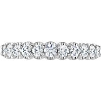Platinum 0.75ct Round Brilliant Cut Diamond Cup Claw Half Eternity Ring - Ring Size V