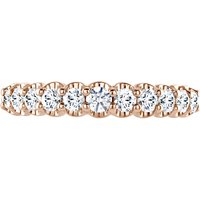 18ct Rose Gold 0.75ct Round Brilliant Cut Diamond Cup Claw Half Eternity Ring - Ring Size S