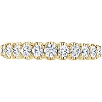 18ct Yellow Gold 0.75ct Round Brilliant Cut Diamond Cup Claw Half Eternity Ring - Ring Size P