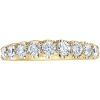 18ct Yellow Gold 0.95ct Round Brilliant Cut Diamond Cup Claw Half Eternity Ring - Ring Size N