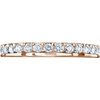 18ct Rose Gold 0.75ct Round Brilliant Cut Diamond Asymmetric Crown Setting Full Eternity Ring - Ring Size T
