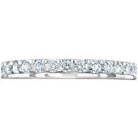 18ct White Gold 0.75ct Round Brilliant Cut Diamond Asymmetric Crown Setting Full Eternity Ring - Ring Size L