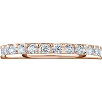 18ct Rose Gold 1.00ct Round Brilliant Cut Diamond Asymmetric Crown Setting Full Eternity Ring - Ring Size W