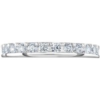18ct White Gold 1.00ct Round Brilliant Cut Diamond Asymmetric Crown Setting Full Eternity Ring - Ring Size M