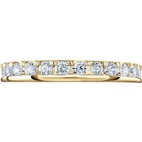 18ct Yellow Gold 1.00ct Round Brilliant Cut Diamond Asymmetric Crown Setting Full Eternity Ring - Ring Size Y