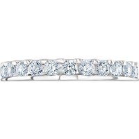 Platinum 1.50ct Round Brilliant Cut Diamond Asymmetric Crown Setting Full Eternity Ring - Ring Size N