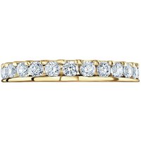 18ct Yellow Gold 1.50ct Round Brilliant Cut Diamond Asymmetric Crown Setting Full Eternity Ring - Ring Size S
