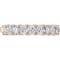 18ct Rose Gold 0.78ct Oval Cut Diamond Fancy Half Eternity Ring - Ring Size S