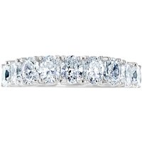 18ct White Gold 1.64ct Oval Cut Diamond Fancy Half Eternity Ring - Ring Size V
