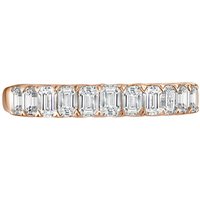 18ct Rose Gold 0.98ct Emerald Cut Diamond Fancy Half Eternity Ring - Ring Size I