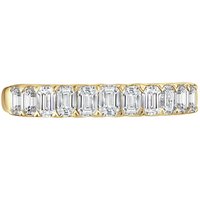 18ct Yellow Gold 0.98ct Emerald Cut Diamond Fancy Half Eternity Ring - Ring Size X