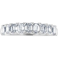 Platinum 1.19ct Emerald Cut Diamond Fancy Half Eternity Ring - Ring Size U