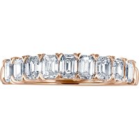 18ct Rose Gold 1.19ct Emerald Cut Diamond Fancy Half Eternity Ring - Ring Size U