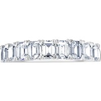 Platinum 1.64ct Emerald Cut Diamond Fancy Half Eternity Ring - Ring Size P