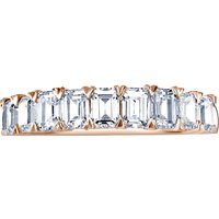 18ct Rose Gold 1.64ct Emerald Cut Diamond Fancy Half Eternity Ring - Ring Size O