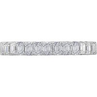 Platinum 2.50ct Emerald Cut Diamond Claw Set Full Eternity Ring - Ring Size L
