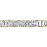 18ct Yellow Gold 2.50ct Emerald Cut Diamond Claw Set Full Eternity Ring - Ring Size H