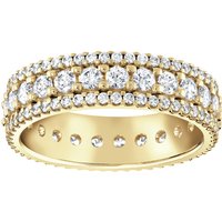 18ct Yellow Gold 1.44cttw Triple Row Claw Set Diamond Full Eternity Ring - Ring Size Z