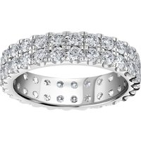 Platinum 2.00cttw Double Row Claw Set Diamond Full Eternity Ring - Ring Size R