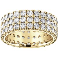 9ct Yellow Gold 3.00cttw Triple Row Claw Set Diamond Full Eternity Ring - Ring Size Z