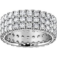 18ct White Gold 3.00cttw Triple Row Claw Set Diamond Full Eternity Ring - Ring Size Q