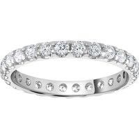 9ct White Gold 1.00cttw Brilliant Cut Claw Set Diamond Full Eternity Ring - Ring Size O
