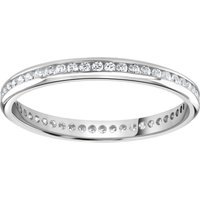 9ct White Gold 0.25cttw Brilliant Cut Channel Set Diamond Full Eternity Ring - Ring Size Y