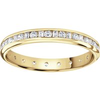 9ct Yellow Gold 1.00cttw Channel Set Dot Dash Diamond Full Eternity Ring - Ring Size L