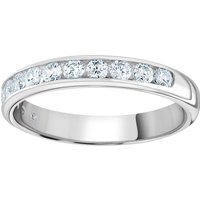 18ct White Gold 0.50cttw Brilliant Cut Channel Set Diamond Half Eternity Ring - Ring Size T