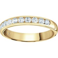 18ct Yellow Gold 0.50cttw Brilliant Cut Channel Set Diamond Half Eternity Ring - Ring Size V