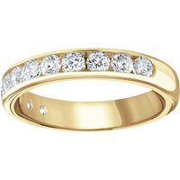 18ct Yellow Gold 0.75cttw Brilliant Cut Channel Set Diamond Half Eternity Ring - Ring Size Z