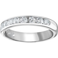 Platinum 0.75cttw Brilliant Cut Channel Set Diamond Half Eternity Ring - Ring Size M