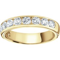9ct Yellow Gold 1.00cttw Brilliant Cut Channel Set Diamond Half Eternity Ring - Ring Size W