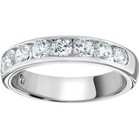 Platinum 1.00cttw Brilliant Cut Channel Set Diamond Half Eternity Ring - Ring Size G