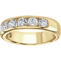 18ct Yellow Gold 1.50cttw Brilliant Cut Channel Set Diamond Half Eternity Ring - Ring Size W